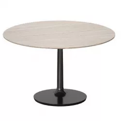 Nero 48 Brown Marble Dining Table with Matte Black Base Low-poly 3D model