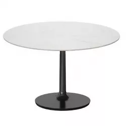 Nero White Marble Dining Table with Matte Black Base Low-poly 3D model