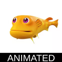 Northern Pike Fish Cartoon Style Animated Low-poly 3D model