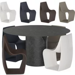 NVL Table and SIGN MATT Chairs set 01 3D model