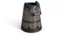 Old Wooden Bucket Low-poly 3D model