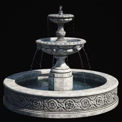 Parisienne Two Tier Outdoor Water Fountain 3D model