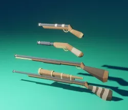 pirate weapon pack Low-poly 3D model