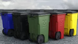 Plastic Trash Bin model Low-poly 3D model
