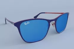 Ray Ban Sunglasses Junior RJ9539S Blue and Red Blue Mirror 3D model