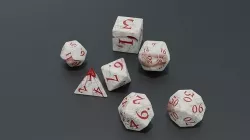 RPG dice asset Bloodybone Low-poly 3D model