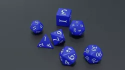 RPG dice asset Blue Low-poly 3D model