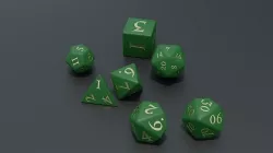 RPG dice asset Green Low-poly 3D model