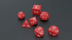 RPG dice asset Red Low-poly 3D model