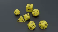 RPG dice asset Yellow Low-poly 3D model