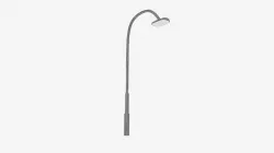Rust Curve Lamp Pole Low-poly 3D model
