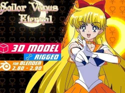 Sailor Venus Eternal - Sailor Moon Anime Low-poly 3D model