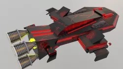 Sci-Fi Space Battleship With Neon Lights C-20 Low-poly 3D model