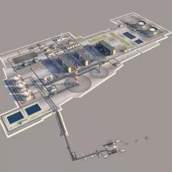 Seaport LNG plant and Oil terminal 3D model