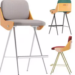 Semi bar stool Isla 3D model