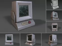 Simple Stylized Retro Cartoony PC Low-poly 3D model