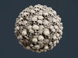 Skull Bones Horror Seamless PBR Texture 01 Texture