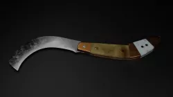 Small Bone Decorated Sickle Low-poly 3D model