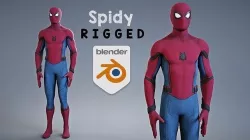 Spider-Man rigged - Spiderman stark suit 3D model