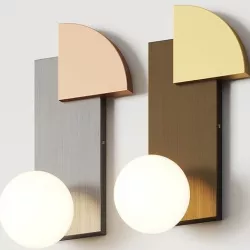 Square in Circle Quadrant and Sphere Wall Lamp 3D model