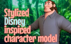 Stylized Disney cartoon character model Low-poly 3D model
