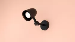 Subdivisable Low-Poly Rotating Wall Lamp Low-poly 3D model