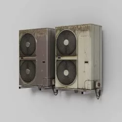 Toshiba Air Conditioner Unit Low-poly 3D model