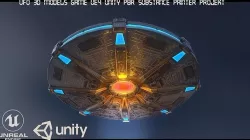 UFO 3d models Game UE4 Unity PBR Substance Painter Projekt Low-poly 3D model