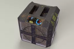 Used Powerful Sci-fi Battery Low-poly 3D model