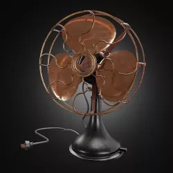 Vintage old table electric fan 3D model