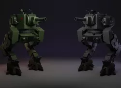 Walking Tank Low-poly 3D model