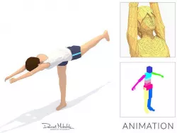 warrior 3  Yoga Exercise Woman Animation Low-poly 3D model