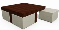 Wood Ottoman 3D model