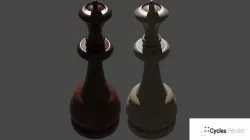 Wooden Queen Chess Pieces 3D model