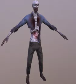 Zombie Low poly with 7 animations Low-poly 3D model