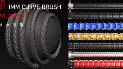 21 IMM brush tube-pipe -rope 3D model