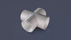 4 Way Pipe Connector Low-poly 3D model
