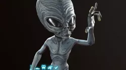 Alien Gray Low-poly 3D model