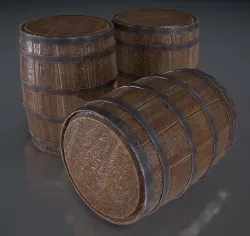 Barrel Game Ready Prop Low-poly 3D model