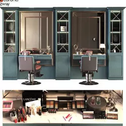 beauty salon set 010 Low-poly 3D model