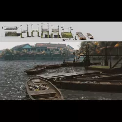 Boardwalk pier jetty floating dock kitbash for river mooring 3D model