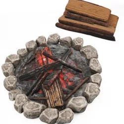 Campfire wood stack cartoon 3D model