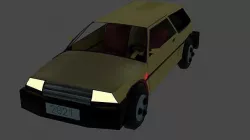 Car in original color scheme Low-poly 3D model