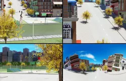 CarToon City Street Low-poly 3D model