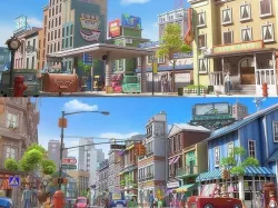 Cartoon City Street Scene 3D model