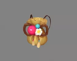 Cartoon lady backpack - cloth bag Low-poly 3D model