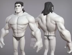 Cartoon male character Sam base mesh 3D model