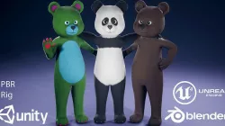 Character FurSuit Bear Low-poly 3D model