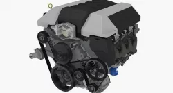 Chevrolet Camaro SS 2010 LS3 V8 engine Low-poly 3D model