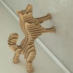 CNC cut template for husky figure 3D model
